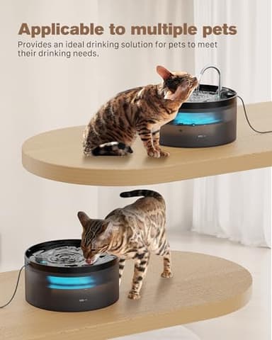 Cat Water Fountain: 108oz/3.2L Cat Fountain Super Silent Pet Drinking Dispenser - Water Fountains for Kitty Indoor - Quiet Pump and Faucet Design - Suitable for Cats and Dogs - BEMOONY - Image 8
