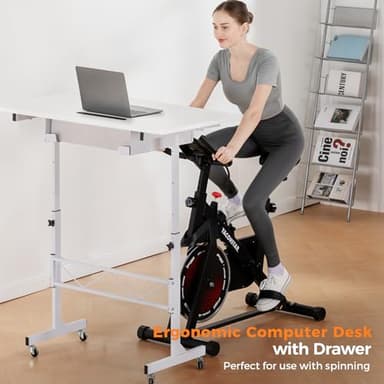 GTRACING Small Standing Desk Adjustable Height Small Computer Desk Mobile Portable Rolling Laptop Table with Wheels 32" Computer Workstation Sit Stand Desks Portable Standing Table Treadmill desks - Image 3