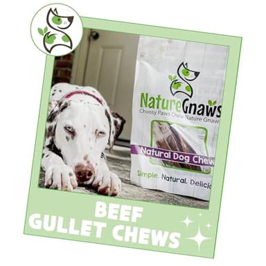Nature Gnaws Beef Gullet Chews for Large Dogs 9-10" (20 Count) - Natural Beef Jerky Stick Dog Chew Treats - Rawhide Free - Image 6
