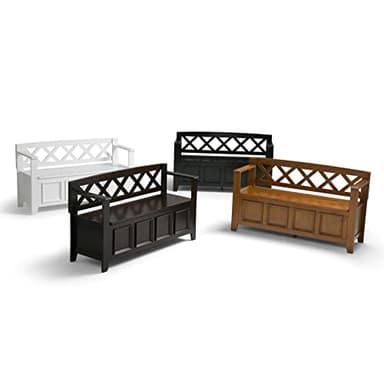SIMPLIHOME Amherst Entryway Storage Bench - 48 inch Wide Solid Wood Hallway Seat in White, Transitional Bench for Entryway or Living Room with Lift-Up Lid and Spacious Storage - Image 13