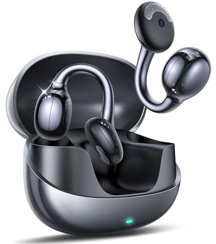 JOYROOM OE3 Clip-On Earbuds, Wireless Open Ear Earbuds Headphones with Auto L-R Recognition, Omni Tap Control, Immersive Sound, and Ultra-Light 4.9g Fit, Comfortable for Workouts and Daily Use(Black) - Image 1