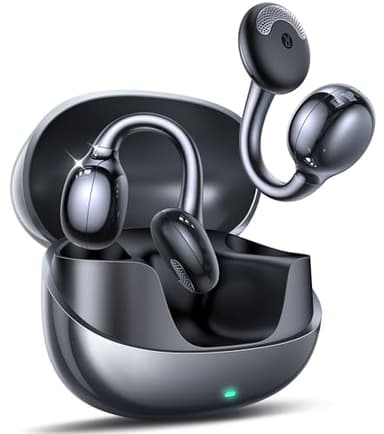 JOYROOM OE3 Clip-On Earbuds, Wireless Open Ear Earbuds Headphones with Auto L-R Recognition, Omni Tap Control, Immersive Sound, and Ultra-Light 4.9g Fit, Comfortable for Workouts and Daily Use(Black) - Image 1