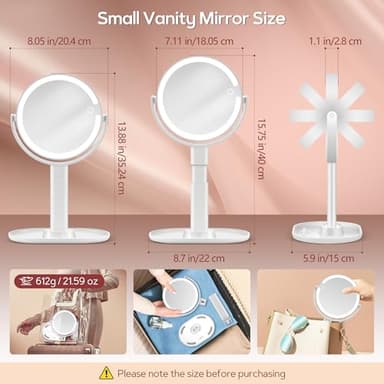 B Beauty Planet Makeup Mirror with Lights, Lighted Magnifying Mirror 30X with 3 Lighting and Adjustable Brightness, 2-Sided Height Adjustable Vanity Mirror for Bathroom, Gifts for Women White - Image 2