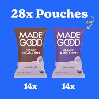 MadeGood Granola Minis Chocolate Chip & Mixed Berry Variety Pack (28 Count) Gluten Free and Organic Snacks - Image 3