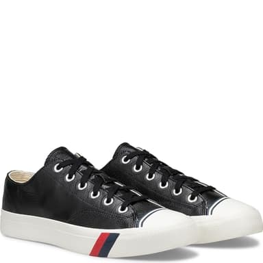 PRO-Keds Men's Royal Lo Lace Up Fashion Sneaker, Black Leather, 3 - Image 3