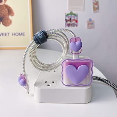 Cute DIY Cable Protector, Compatible for iPhone 20W USB-C Power Adapter and Lightning Cable - Image 2