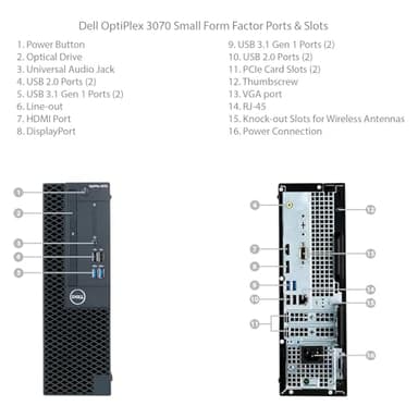Dell OptiPlex 3070 SFF Small Form Factor Desktop, Computer PC Setup, 24" FHD Monitor, Intel Core i5-8400 2.8GHz, 16GB DDR4 RAM, 1TB SSD, Keyboard and Mouse, WiFi, Bluetooth, Windows 10 Pro (Renewed) - Image 4