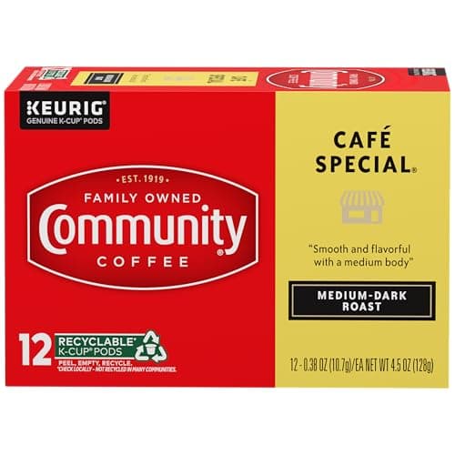 Community Coffee Cafe Special, 12 Count Single Serve Coffee Pods, Medium Dark Roast, Compatible with Keurig K-cup Brewers, 12 Count (Pack of 1) - Image 1