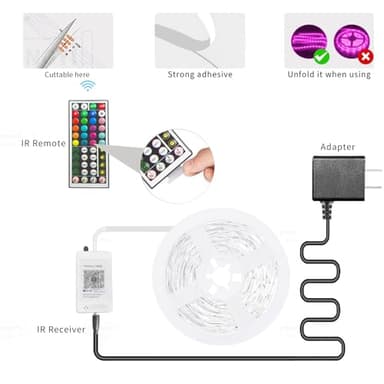 KSIPZE 100ft Led Strip Lights RGB Music Sync Color Changing Bluetooth Led Lights with Smart App Control Remote Led Lights for Bedroom Room Lighting Flexible Home Décor - Image 6