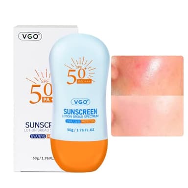 VGO Sunscreen for Face SPF 50+, Mineral Sunscreen with Zinc Oxide, Broad Spectrum Protection, No White Cast, Oil-Free & Non-Comedogenic, Suitable for All Skin Types & Tones, Travel Size (1.76 Fl Oz) - Image 1