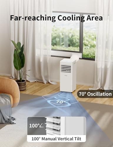 GRIDR Portable Air Conditioners, 8,000 BTU AC Unit for Bedroom with 4 Modes Cooling/Dehumidifier/Fan/Sleep, Up to 300 sq.ft, 45db Quiet, 24H Timer & Remote, Portable AC Unit for Room Indoors - Image 7