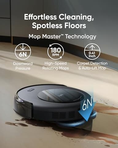 eufy Robot Vacuum Omni C20, Robot Vacuum and Mop Combo, Self Emptying, Auto Mop Washing and Auto Drying for Hands-Free Cleaning, 7000 Pa Powerful Suction, 3.35-Inch Design, All-in-One Station - Image 5
