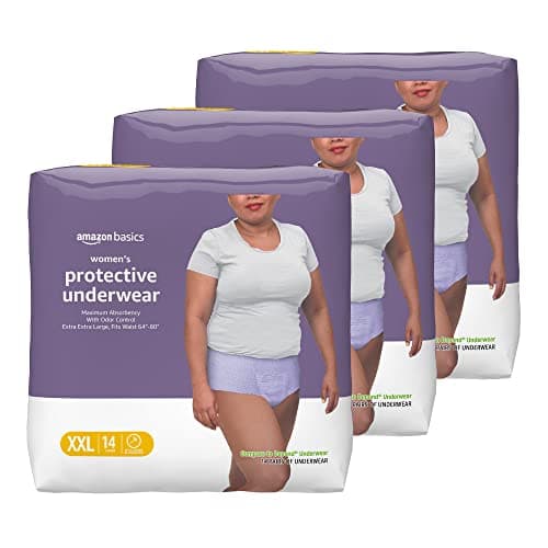 Amazon Basics Incontinence Underwear for Women, Protective, Disposable, Postpartum, Maximum Absorbency, XX-Large, Lavender, 42 Count (3 Packs of 14) - Image 1