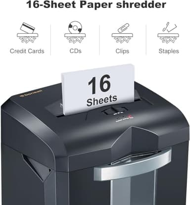 Bonsaii 16-Sheet Microcut Paper Shredder, 60-Minute Home Office Heavy Duty Shredder for CD/Credit Card, P-4 Level with 6-Gal Pullout Bin (C149-D) - Image 4
