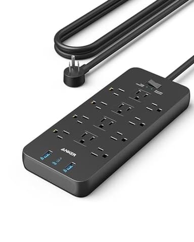 Anker Power Strip Surge Protector (2100J), 12 Outlets with 2 USB A and 1 USB C Port for Multiple Devices, 5ft Extension Cord, 20W Power Delivery Charging for Home, Office, Dorm Essential, TUV Listed - Image 1