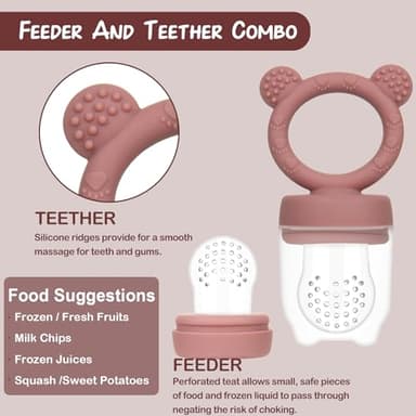 WAJIAYON Baby Breastmilk Popsicle Molds & Baby Fruit Feeder (3 Pack), Infant Food Freezer Tray Storage Containers, Silicone Teething Pacifier Feeder and Teether for Babies(Daisy) - Image 2