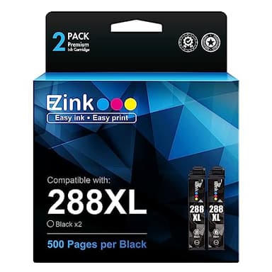 E-Z Ink Remanufactured Ink Cartridge Replacement for Epson 288 288XL T288XL High Yield to use with Expression Home XP-440 XP-446 XP-330 XP-340 XP-430 XP-434 Printer (2 Black) - Image 1