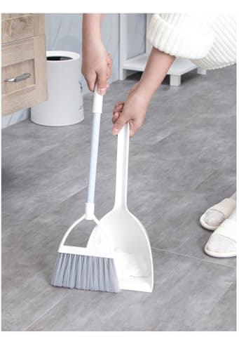 Qidiwin Mini Broom and Dustpan, Home Kitchen Sweeping for Kids(White+Blue) - Image 5