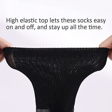 Fitliva Work Socks for Steel Toe Boots Men Size 13-15 Cushioned Cotton Crew Socks 6 Pack Black - Image 4