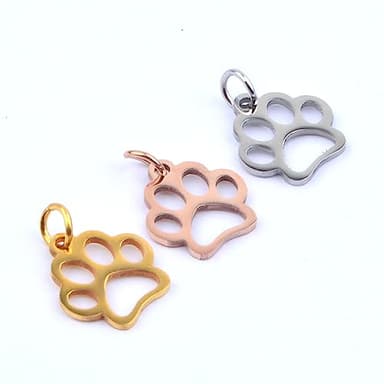 JMKTOOL 12pcs Stainless Steel Puppy Dog Paw Prints Charms Hollow Cute Pet Animal Shape Footprint Pendant Charms for DIY Bracelet Necklace Jewelry Making Supplies, 3 Colors - Image 4