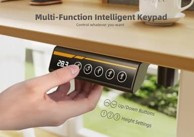 YDN Standing Desk with Drawers, 48 Inch Standing Desk Adjustable Height, Adjustable Electric Stand Up with Storage and Shelf, Natural - Image 9