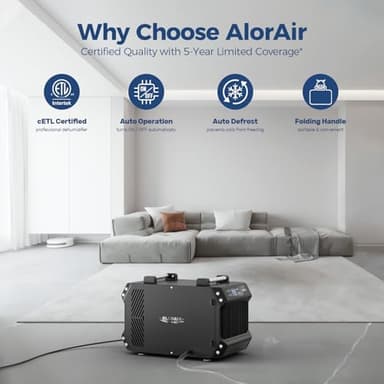 ALORAIR Crawlspace Dehumidifiers, 145 Pint Commercial Dehumidifier for Basements with Drain Hose, 1,800 Sq.Ft Auto Defrost Compact Portable Industry Crawl Spaces Dehumidifier - Image 4