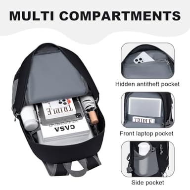 MIYCOO Backpack - Ultra Lightweight Packable Backpack for Travel Camping, 45L Hiking Back Pack Waterproof Foldable Daypack for Men Women Black - Image 3