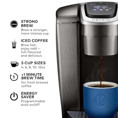 Keurig K-Elite Single Serve K-Cup Pod Coffee Maker, with Strength and Temperature Control, Iced Coffee Capability, 8 to 12oz Brew Size, Programmable, Brushed Slate - Image 2