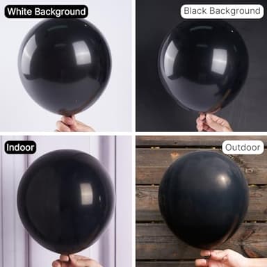 PartyWoo Black Balloons 140 pcs Different Sizes Pack of 18 12 10 5 Inch Matte Black Latex Balloon Arch Kit Garland for Graduation Halloween New Year Anniversary Birthday Party Decorations Black-Y18 - Image 3
