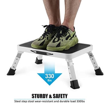 Jocauto Folding Step Stool, Height-Adjustable Step Stool with Non-Slip Platform, Step Ladder for Adults or Kids in Kitchen, Home, 330 Lbs Capacity - Image 3