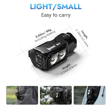 WUBEN E7 1800 Lumen Rechargeable Mini Flashlights with Magnet - Super Bright 6 Modes EDC Flashlight, Typ-C Rechargeable LED; IP68 Pocket Flashlight for Headlamp Use, Rescue, Camping - Image 7