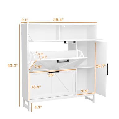 Betterhood Shoe Cabinet for Entryway with 2 Flip Drawers, Slim Freestanding Shoe Rack Organizer, Entryway Shoe Cabinet with Open Storage for Foyer and Hallway, White - Image 2