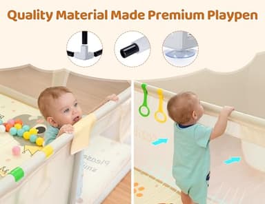CoziBB Baby Playpen with Mat, 71" × 59" Extra Large Playpen for Toddler, Play Yard, Baby Fence Play & Sleep Area for Indoor & Outdoor - Image 5