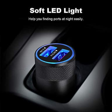 Fast Car Charger, Quick Charging 5.4A/30W Phone USB Adapter Rapid Plug 2 Port Cigarette Lighter Auto Charger Flush Compatible Samsung, Tablet, iPhone, iPad, LG, Automobile - Image 5