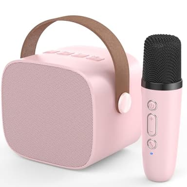 MEGUO Mini Karaoke Machine,Funny Toys Christmas Birthday Gifts for Kids Age 4-12 Girls,Boys,Adults, Karaoke Microphone Toys for 4,5,6,7,8,9,10,11,12+ Year Old Girls Boys (Pink 1 Mic) - Image 1