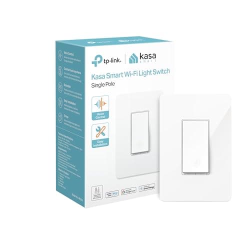 Kasa Smart Light Switch HS200, Single Pole, Needs Neutral Wire, 2.4GHz Wi-Fi Light Switch Works with Google Home, UL Certified, No Hub Required, White - Image 1