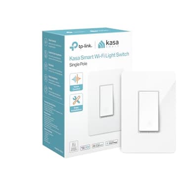 Kasa Smart Light Switch HS200, Single Pole, Needs Neutral Wire, 2.4GHz Wi-Fi Light Switch Works with Google Home, UL Certified, No Hub Required, White - Image 1