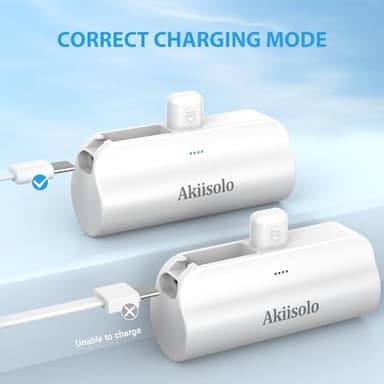 Portable Charger Power Bank For iPhone With Dual Infterface, Real 5000mAh , Mini Phone Charger Battery Pack Fast Charging Compatible with iPhone 15/14/14 Pro Max/14 Plus/13/12/11/X/8/7/6, More (white) - Image 2