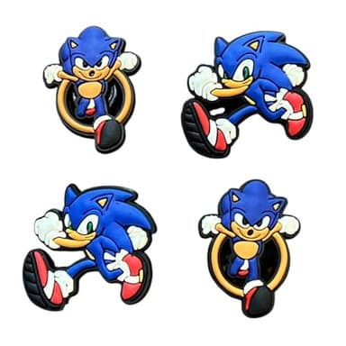 Hedgehog Shoe Charms, 4 Piece Decorative Set, Running and Face Designs