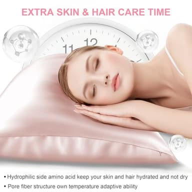 Silk Body Pillow Cover with Zipper, Mulberry Silk Pillow Cases Body Size Ultra Smooth and Soft Breathable Cooling Silk Satin Body Pillowcase for Hair and Skin (20x54 Inches, 1 Pack) - Image 3