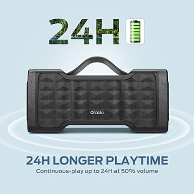 Oraolo Bluetooth Speaker Loud Portable Bluetooth Speaker, 40W Large Speakers Stereo Sound, IPX6 Waterproof, Support USB/AUX Input, Built-in Mic for Home Party Outdoor - Image 4