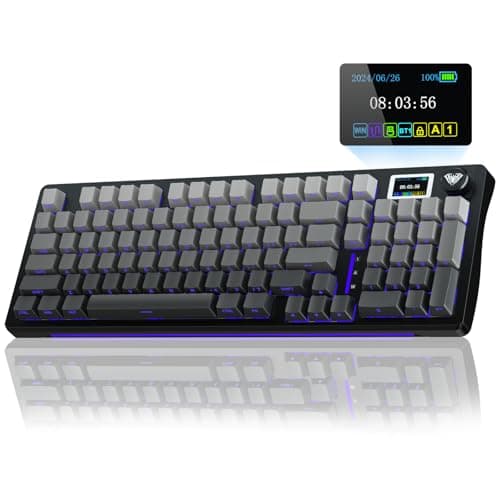 AULA S98 Pro Wireless Mechanical Keyboard with Screen & Knob,2.4GHz/USB-C/BT5.0 Hot Swappable Creamy Keyboard,Pre-lubed Linear Switches,Side Printed PBT Keycaps,RGB Backlit Gaming Keyboards (Renewed) - Image 1