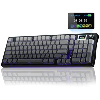 AULA S98 Pro Wireless Mechanical Keyboard with Screen & Knob,2.4GHz/USB-C/BT5.0 Hot Swappable Creamy Keyboard,Pre-lubed Linear Switches,Side Printed PBT Keycaps,RGB Backlit Gaming Keyboards (Renewed) - Image 1