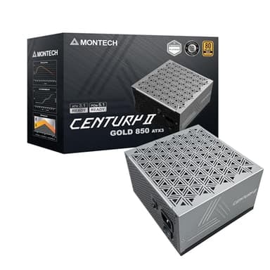 MONTECH Century II - 850W High-End ATX Gaming Power Supply - 80 Plus Gold & Cybenetics Platinum - Fully Modular - ATX 3.1 & PCIe 5.1 Ready with 12V-2x6 Cable - 10 Years Warranty - Image 1