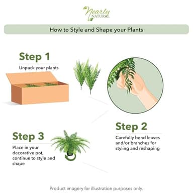 Nearly Natural 40IN Artificial Boston Fern Large Hanging Plant, Set of 2 Artificial Ferns that Look Real for Home Décor - Image 6