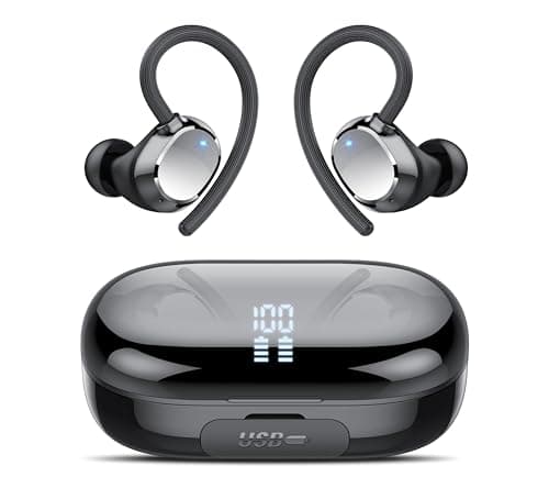 Wireless Earbuds, 128Hrs Bluetooth 5.3 Headphones Sport, Bluetooth Earbuds with ENC Noise Canceling Mic, Bass Stereo Wireless Earphones, IP7 Waterproof Over Ear Buds with Earhooks for Fitness/Running - Image 1