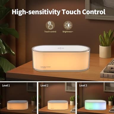 Bedside Night Light - Touch LED Lamp with Wireless Charger,Dimmable 2800K-6000K Warm White Light & Color Changing RGB, 400mAh Battery,Charging stationfor Living Room, Office Desk - Image 4