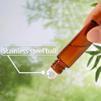 StellaCare Roller Bottles for Essential Oils,10ml Empty Glass Perfume Bottle with Stainless Steel Roller Balls, Opener,Droppers,Labels,8 pack Roll on Bottles - Image 2