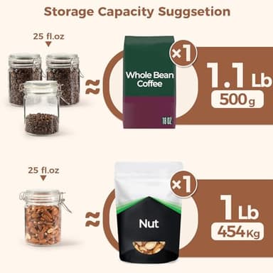 ComSaf Airtight Glass Canister with Lid Set of 6, 25oz Food Storage Jar, Mason Jars, Storage Container with Seal Wire Clamp Fastening for Kitchen Fermenting Preserving Canning Pasta Flour Cereal - Image 3