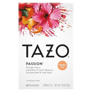 TAZO Passion Herbal Tea Bags, Iced or Hot, Caffeine-Free, 120 Total Tea Bags (20ct - Pack of 6) - Image 3